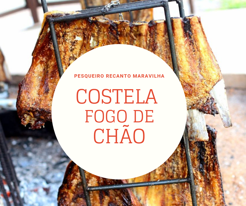 Costela fogo de chão divulgada pelo Pesqueiro Recanto Maravilha