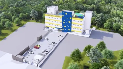 Obra do novo CAPS Infantojuvenil de Santana de Parnaíba, no Jardim Frediani, em fase de construção