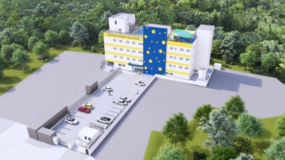 Obra do novo CAPS Infantojuvenil de Santana de Parnaíba, no Jardim Frediani, em fase de construção
