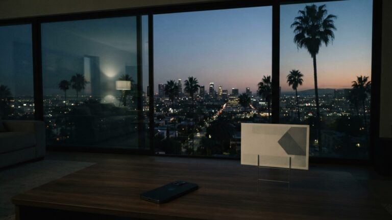 Sala com vista para Los Angeles ao anoitecer, ilustrando Sobrevivência, filme dirigido por Ben Affleck na Netflix